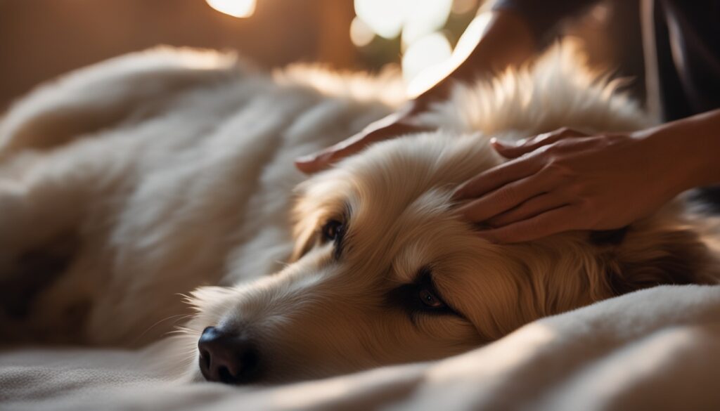 soothing anxious dogs with touch