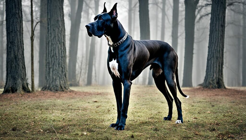Intimidating Great Dane guard dog
