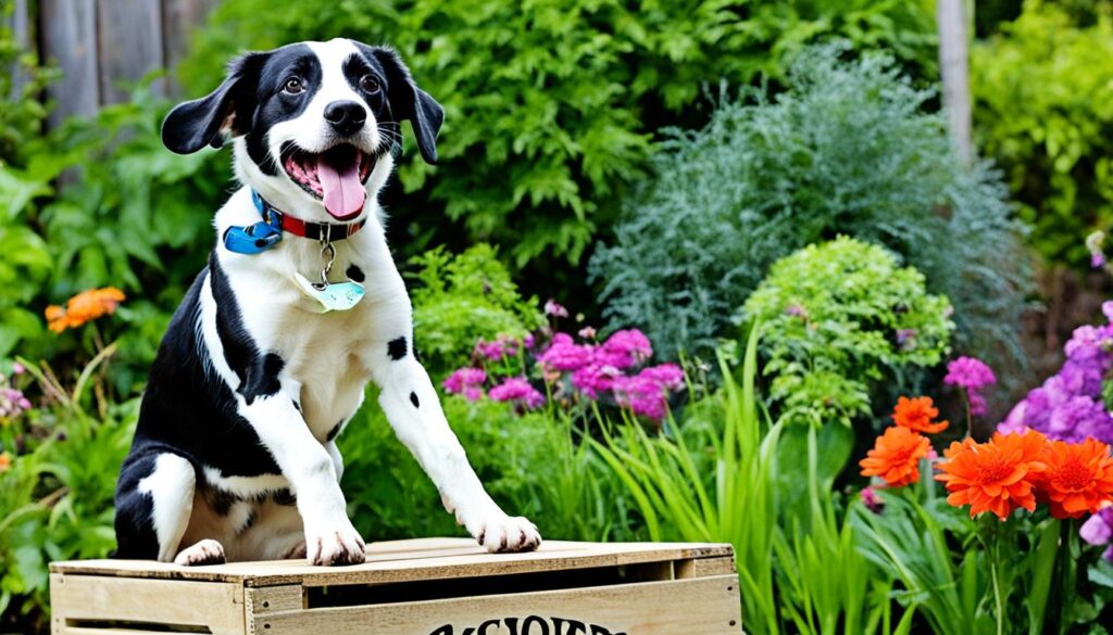 dog performing sit pretty trick