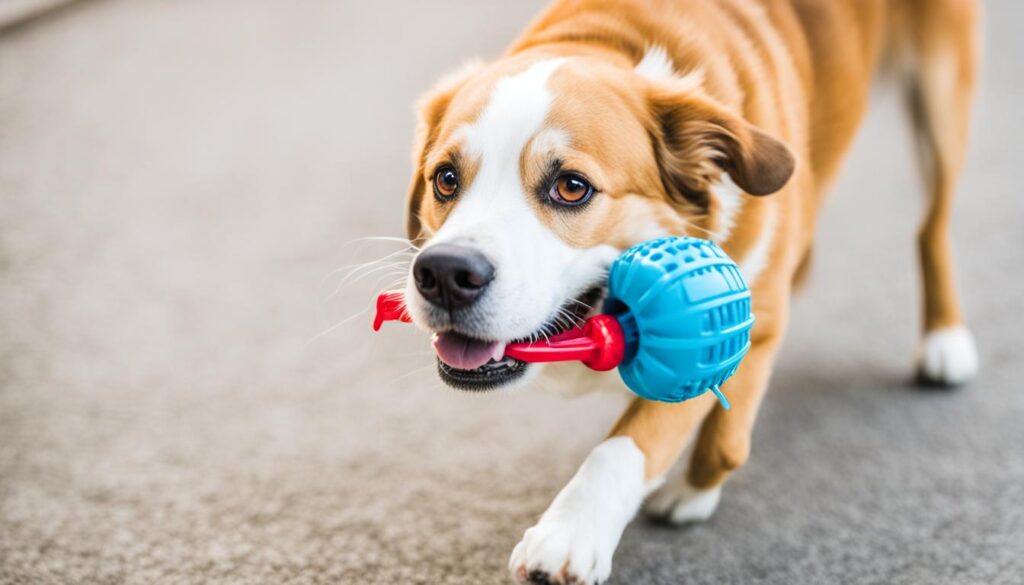 redirecting biting to chew toys